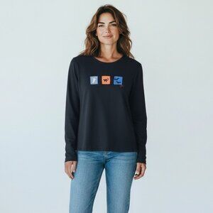 Vintage Claire Murray Halloween Appliqué T-Shirt Black Size Large Ghost Cat Bat